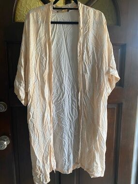 Lexbreezy Lightweight Peach Open Front Kimono